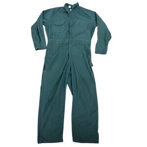 Vintage Big Ben Wrangler Size 42 Regular Coveralls Green Jumpsuit Mechanics